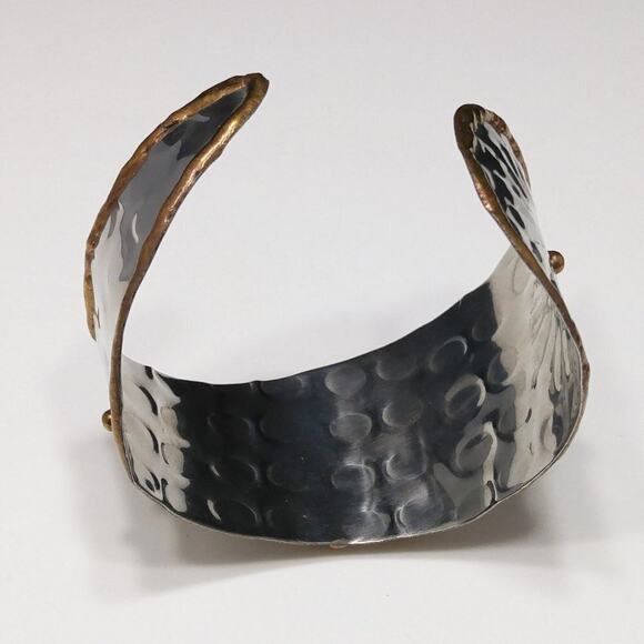Artisan Mixed Metal Handmade Cuff Bracelet, 6 3/8 Inches - Picture 5 of 9